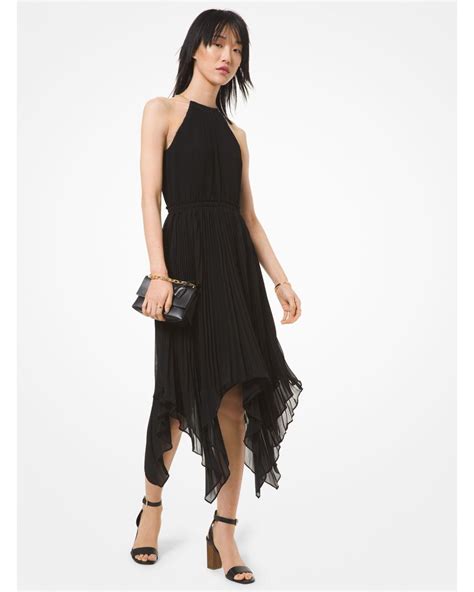 michael kors black dress canada|michael kors black pleated dress.